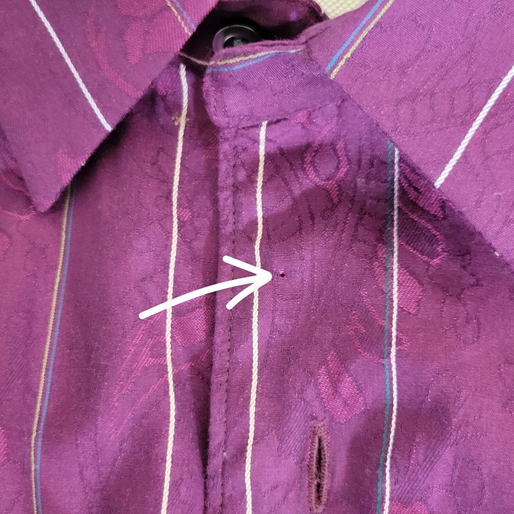 Tommy Bahama Shirt Mens XL Burgundy Paisley Floral Texture Button Up Long Sleeve - Picture 13 of 13